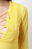Crepe Chain Lace Up Crop Top