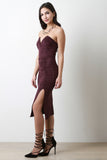 Sweetheart Faux Suede Dress