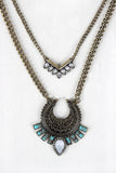 Tribal Crescent Layered Necklace Set