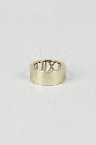 Rhinestone Roman Numeral Ring