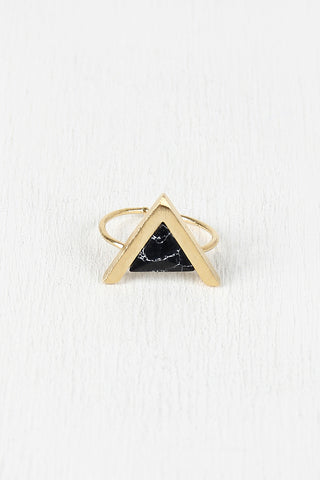 Triangle Pyramid Gemstone Ring