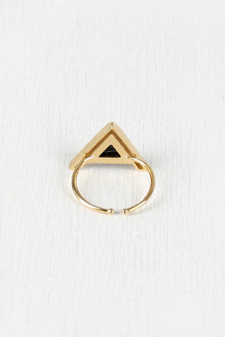 Triangle Pyramid Gemstone Ring