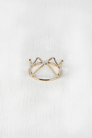 Cutout Crown Split Ring