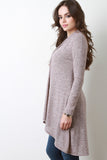 Open Front Draped Longline Sweater Cardigan