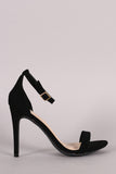 Wild Diva Lounge Nubuck Ankle Strap Open Toe Heel