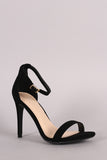 Wild Diva Lounge Nubuck Ankle Strap Open Toe Heel