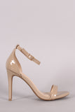 Wild Diva Lounge Patent Ankle Strap Open Toe Heel