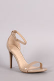 Wild Diva Lounge Patent Ankle Strap Open Toe Heel