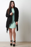 Crossover Drape Fringe Longline Cardigan