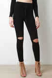 Knee Slit Taper Cut Leggings
