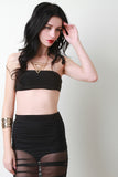 Tube Top And Mesh Midi Skirt Set