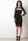 Cutout Front Mesh Bodycon Dress