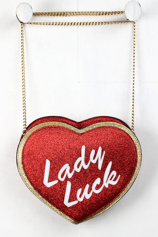 Lady Luck Glitter Heart Shape Bag