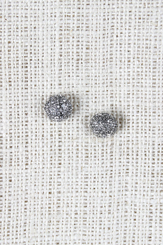 Rhinestone Encrusted Dome Stud Earrings