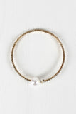 Rhinestone T Pearl Wire Cuff Bracelet