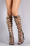 Strappy Lace-Up Hardware Gladiator Heels