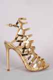 Liliana Laser Cutout Peep Toe Stiletto Heel