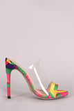 Liliana Multicolor Geometric Print Lucite Stiletto Heel