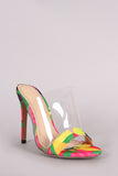 Liliana Multicolor Geometric Print Lucite Stiletto Heel