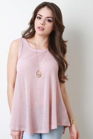 Loose Knit Sleeveless Trapeze Top