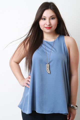 Silky Sleeveless Trapeze Top