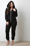 Contrast Zip Sweat Jumpsuit