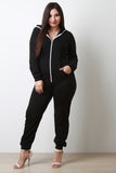 Contrast Zip Sweat Jumpsuit