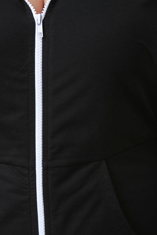 Contrast Zip Sweat Jumpsuit