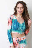 Tie Dye Hooded Crop Top